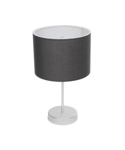 GLOBOSTAR® WIZ 203-0179 Μοντέρνο Επιτραπέζιο Φωτιστικό Πορτατίφ με Ντουί 1 x E27 AC 220-240V IP20 - Ασημί & Γκρι - Μ22 x Π22 x Υ36.5cm