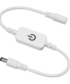GLOBOSTAR® DIMMERANO 73303 Διακόπτης Αφής On/Off & Push Dimming με 1 x 5A 120W Κανάλι DC 12-24V 5A 120W Max IP20 - Λευκό - Μ25 x Π2.3 x Υ1.1cm - 2 Χρόνια Εγγύηση