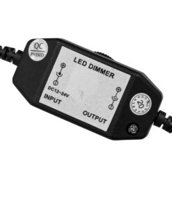 GLOBOSTAR® DIMMERANO 73306 Διακόπτης On/Off & Dimming με 1 x 5A 120W Κανάλι DC 12-24V 5A 120W Max IP20 – Μαύρο – Μ25 x Π3.2 x Υ3.3cm – 2 Χρόνια Εγγύηση
