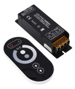 GLOBOSTAR® DIMMERIO 73312 Σετ Dimmer με RF Ασύρματο Χειριστήριο με 1 x 25A 600W Κανάλι DC 12-24V 25A 600W Max IP20 - RF2.4Ghz SYNC - Μ12.8 x Π4.1 x Υ3.4cm - 2 Χρόνια Εγγύηση