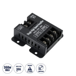 GLOBOSTAR® AMPLIFIER 73396 DC Ενισχυτής Ισχύος & Σήματος Υψηλής Ταχύτητας με 1 x 30A 360W Κανάλια DC 5-24V 30A 360W Max IP20 - Μ6.3 x Π6.7 x Υ2cm - 3 Χρόνια Εγγύηση