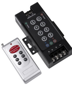 GLOBOSTAR® RGBCONTROLLER 73405 Dimmer / Controller με RF Ασύρματο Χειριστήριο με 3 x 10A 240W Κανάλια DC 12-24V 30A 720W Max IP20 - RF2.4Ghz - Μ12.1 x Π7.5 x Υ2.5cm - 2 Χρόνια Εγγύηση