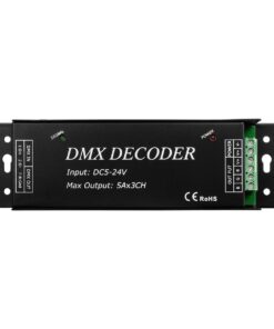 GLOBOSTAR® RGBCONTROLLER 73412 DMX Dimmer / Controller με RF Ασύρματο Χειριστήριο με 3 x 15A 75W Κανάλια DC 5-24V 15A 360W Max IP20 – DMX512 & RF2.4Ghz – Μ17.5 x Π3 x Υ3.5cm – 1 Χρόνος Εγγύηση