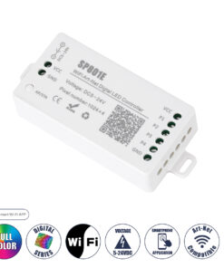 GloboStar® 73415 SP801E Ασύρματος WiFi Art-Net LED FULL COLOR Magic Digital Pixel Controller iOS/Android για LED Digital Πολύχρωμα και Μονόχρωμα Προϊόντα DC 5-24V 4 x 1024 IC Max
