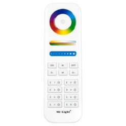 GloboStar® 73426 FUT089 Mi-Light Ασύρματο Χειριστήριο Αφής RF 2.4Ghz 8 Group για όλα τα RGBW+WW Mi-BOXER Controller DC 3V 2 x AAA - IP20 Λευκό - Μ15.6 x Π5.4 x Υ2.5cm - 5 Years Warranty