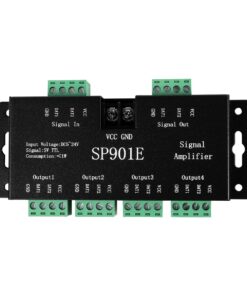 GloboStar® RGBCONTROLLER 73446 LED Digital RGB Ενισχυτής Σήματος SP901E LED Pixel WS2812B WS2811 SPI Signal Amplifier Repeater 10000 IC Professional Series 5-24V 288W – IP20 – Μ7 x Π14 x Υ3cm – 1 Χρόνος Εγγύηση