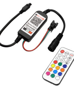 GloboStar® 73449 Ασύρματος Bluetooth LED RGBW Dream-Color Magic Digital Controller με Χειριστήριο IR για LED Digital RGBW Προϊόντα DC 5-24V Max 2048 IC