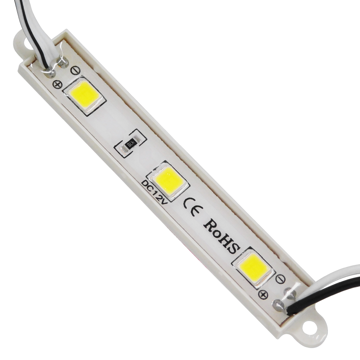 GLOBOSTAR® MODULARI 73701 Module LED 0.8W 80lm 120° DC 12V Αδιάβροχο IP66 3 x SMD5050 Chip Ψυχρό Λευκό 6000K Dimmable - Μ8.7 x Π1.3 x Υ0.5cm - Πακέτο 20 Τεμαχίων - 3 Χρόνια Εγγύηση