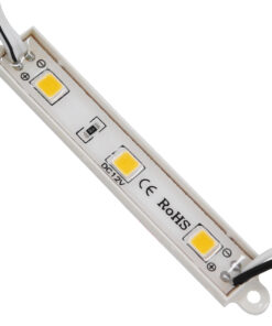 GLOBOSTAR® MODULARI 73702 Module LED 0.8W 70lm 120° DC 12V Αδιάβροχο IP66 3 x SMD5050 Chip Θερμό Λευκό 2700K Dimmable - Μ8.7 x Π1.3 x Υ0.5cm - Πακέτο 20 Τεμαχίων - 3 Χρόνια Εγγύηση