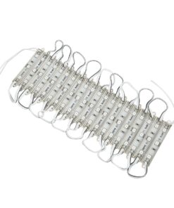 GLOBOSTAR® MODULARI 73703 Module LED 0.8W 64lm 120° DC 12V Αδιάβροχο IP65 3 x SMD5050 Chip Κόκκινο Dimmable – Μ8.6 x Π1.2 x Υ0.5cm – Πακέτο 20 Τεμαχίων – 3 Χρόνια Εγγύηση