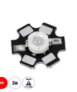 GloboStar® 73747 High Power Star LED - Υψηλής Ισχύος Star LED 3W DC 3.2V Κόκκινο Φ2 x Υ0.6cm - 2 Χρόνια Εγγύηση