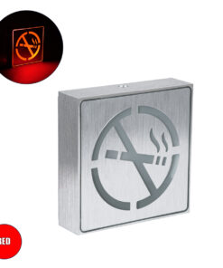 GloboStar® SENSATI 75652 Φωτιστικό Τοίχου Ένδειξης NO SMOKING LED 1W AC 220-240V IP20 - Σώμα Αλουμινίου - Μ11 x Π11 x Υ3cm - Κόκκινο
