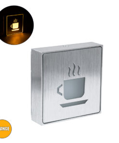 GloboStar® SENSATI 75661 Φωτιστικό Τοίχου Ένδειξης HOT COFFEE LED 1W AC 220-240V IP20 - Σώμα Αλουμινίου - Μ11 x Π11 x Υ3cm - Πορτοκαλί