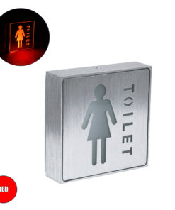 GloboStar® SENSATI 75655 Φωτιστικό Τοίχου Ένδειξης TOILET WOMAN LED 1W AC 220-240V IP20 - Σώμα Αλουμινίου - Μ11 x Π11 x Υ3cm - Κόκκινο