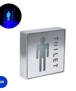 GloboStar® SENSATI 75654 Φωτιστικό Τοίχου Ένδειξης TOILET MAN LED 1W AC 220-240V IP20 - Σώμα Αλουμινίου - Μ11 x Π11 x Υ3cm - Μπλε