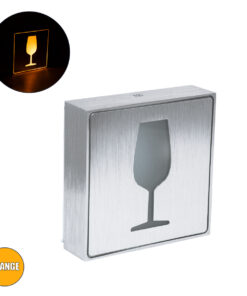 GloboStar® SENSATI 75662 Φωτιστικό Τοίχου Ένδειξης GLASS OF WINE LED 1W AC 220-240V IP20 - Σώμα Αλουμινίου - Μ11 x Π11 x Υ3cm - Πορτοκαλί