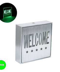 GloboStar® SENSATI 75658 Φωτιστικό Τοίχου Ένδειξης WELCOME 5 STARS LED 1W AC 220-240V IP20 - Σώμα Αλουμινίου - Μ11 x Π11 x Υ3cm - Πράσινο