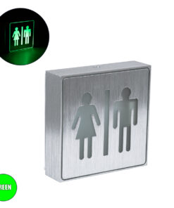 GloboStar® SENSATI 75656 Φωτιστικό Τοίχου Ένδειξης WC MAN & WOMAN LED 1W AC 220-240V IP20 - Σώμα Αλουμινίου - Μ11 x Π11 x Υ3cm - Πράσινο