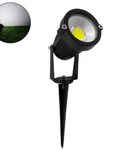 GLOBOSTAR® TREECOBO 75581 Φωτιστικό Σποτ για Φυτά - Δέντρα με Βάση Κήπου / Καρφωτό LED 10W 1200lm 35° DC 12-24V Αδιάβροχο IP67 Ψυχρό Λευκό 6000K Dimmable - Bridgelux COB Chip - Μαύρο - Μ6 x Π6 x Υ12.5cm - 2 Χρόνια Εγγύηση