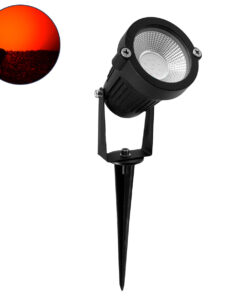 GLOBOSTAR® TREECOBO 75585 Φωτιστικό Σποτ για Φυτά - Δέντρα με Βάση Κήπου / Καρφωτό LED 10W 800lm 35° DC 12V Αδιάβροχο IP67 Κόκκινο Dimmable - Bridgelux COB Chip - Μαύρο - Μ6 x Π6 x Υ12.5cm - 2 Χρόνια Εγγύηση