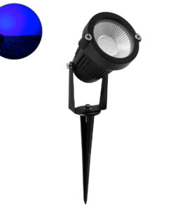 GLOBOSTAR® TREECOBO 75587 Φωτιστικό Σποτ για Φυτά - Δέντρα με Βάση Κήπου / Καρφωτό LED 10W 800lm 35° DC 12-24V Αδιάβροχο IP67 Μπλε Dimmable - Bridgelux COB Chip - Μαύρο - Μ6 x Π6 x Υ12.5cm - 2 Χρόνια Εγγύηση
