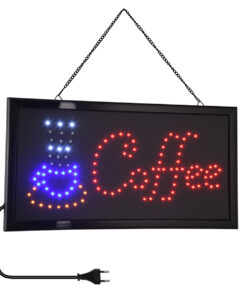 GloboStar® 75686 Φωτιστικό Ταμπέλα LED Σήμανσης COFFEE με Πρίζα AC 230V Μ48xΠ25xΥ2cm