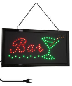GloboStar® 75690 Φωτιστικό Ταμπέλα LED Σήμανσης BAR WITH COCTAIL με Πρίζα AC 230V Μ48xΠ25xΥ2cm