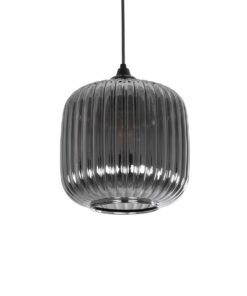 GLOBOSTAR® MELONI 206-0014 Μοντέρνο Κρεμαστό Φωτιστικό Οροφής με Ντουί 1 x E27 AC 220-240V IP20 – Μαύρο Φιμέ – Μ20 x Π20 x Υ24cm