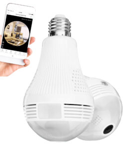 GloboStar® 76073 WIFI 2.4G IP CAMERA 2.0MP 1080P - Έξυπνη Κρυφή IP Κάμερα WiFi 1080P Fish Eye 360° 3W LED σε Σχήμα Λάμπας με Ντουί και Βάση E27 Smart Home