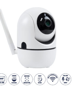 GloboStar® 76078 Table Camera WiFi HD 1080P 3MP 350° Two Way Audio & Motion Detection - Night Vision - Επιτραπέζια Κάμερα WiFi HD 1080P 350° Διπλή Κατέυθυνση Ομιλίας με Ανιχνευτή Κίνησης - Following Face Auto Tracking - Λευκό