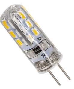 GLOBOSTAR® G4BACK 76132 Λάμπα G4 LED 2W 180lm 320° DC 12V IP20 Θερμό Λευκό 2700K Dimmable - Sanan SMD Chip - Back Pin - Μ0.9 x Π0.9 x Υ3.5cm - 2 Χρόνια Εγγύηση