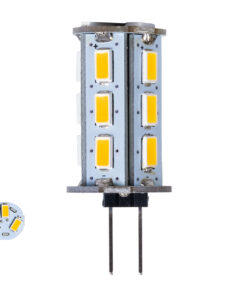 GLOBOSTAR® G4BACK 76134 Λάμπα G4 LED 5W 450lm 320° DC 12-24V IP20 Θερμό Λευκό 2700K Dimmable - Sanan SMD Chip - Back Pin - Μ1.8 x Π1.8 x Υ4.3cm - 2 Χρόνια Εγγύηση