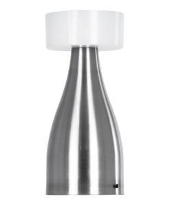 GloboStar® DOLLY 76468 Επαναφορτιζόμενο Επιτραπέζιο Φωτιστικό Πορτατίφ LED 1.5W 105lm 120° DC 5V IP44 CCT Ultra Θερμό 1500K - Φυσικό Λευκό 4500K - Ψυχρό Λευκό 6000K Dimmable Ασημί & Λευκό Πλαστικό - Μ9 x Π9 x Υ21cm - 2 Χρόνια Εγγύηση