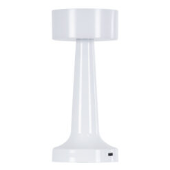 GloboStar® NANNA 76471 Επαναφορτιζόμενο Επιτραπέζιο Φωτιστικό Πορτατίφ LED 1.5W 105lm 120° DC 5V IP44 CCT Ultra Θερμό 1500K - Φυσικό Λευκό 4500K - Ψυχρό Λευκό 6000K Dimmable Λευκό Πλαστικό - Μ9 x Π9 x Υ21cm - 2 Χρόνια Εγγύηση