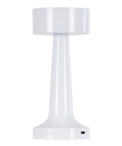 GloboStar® NANNA 76471 Επαναφορτιζόμενο Επιτραπέζιο Φωτιστικό Πορτατίφ LED 1.5W 105lm 120° DC 5V IP44 CCT Ultra Θερμό 1500K - Φυσικό Λευκό 4500K - Ψυχρό Λευκό 6000K Dimmable Λευκό Πλαστικό - Μ9 x Π9 x Υ21cm - 2 Χρόνια Εγγύηση