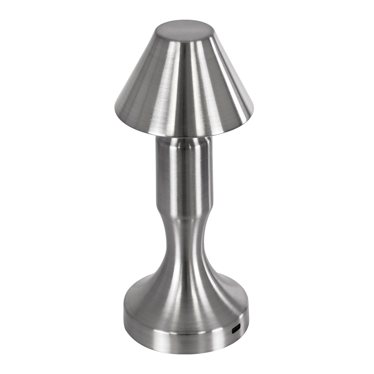 GloboStar® LUNNA 76478 Επαναφορτιζόμενο Επιτραπέζιο Φωτιστικό Πορτατίφ LED 1.5W 105lm 120° DC 5V IP44 CCT Ultra Θερμό 1500K - Φυσικό Λευκό 4500K - Ψυχρό Λευκό 6000K Dimmable Ασημί Πλαστικό - Μ9 x Π9 x Υ23cm - 2 Χρόνια Εγγύηση - Image 4