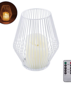GloboStar® CANDLE 76489 Διακοσμητικό Realistic Κερί με LED Εφέ Κινούμενης Φλόγας - Μπαταρίας 2 x AA (Δεν Συμπεριλαμβάνονται) & Ασύρματο Χειριστήριο IR Θερμό Λευκό 2700K Dimmable Λευκό Φ16 x Υ18cm