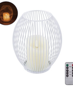 GloboStar® CANDLE 76491 Διακοσμητικό Realistic Κερί με LED Εφέ Κινούμενης Φλόγας - Μπαταρίας 2 x AA (Δεν Συμπεριλαμβάνονται) & Ασύρματο Χειριστήριο IR Θερμό Λευκό 2700K Dimmable Λευκό Φ16 x Υ18cm