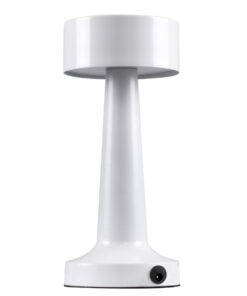 GloboStar® BELLA 76502 Επαναφορτιζόμενο Επιτραπέζιο Φωτιστικό Πορτατίφ LED 1.5W 105lm 120° DC 5V IP44 Θερμό Λευκό 2700K Dimmable Λευκό Αλουμίνιο - Μ9 x Π9 x Υ21cm - 2 Xρόνια Εγγύηση