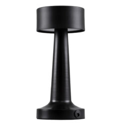 GloboStar® BELLA 76503 Επαναφορτιζόμενο Επιτραπέζιο Φωτιστικό Πορτατίφ LED 1.5W 105lm 120° DC 5V IP44 Θερμό Λευκό 2700K Dimmable Μαύρο Αλουμίνιο - Μ9 x Π9 x Υ21cm - 2 Xρόνια Εγγύηση