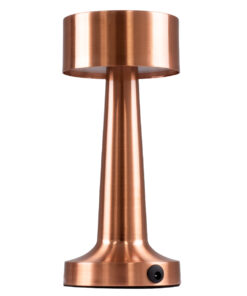 GloboStar® BELLA 76505 Επαναφορτιζόμενο Επιτραπέζιο Φωτιστικό Πορτατίφ LED 1.5W 105lm 120° DC 5V IP44 Θερμό Λευκό 2700K Dimmable Χάλκινο Αλουμίνιο - Μ9 x Π9 x Υ21cm - 2 Xρόνια Εγγύηση