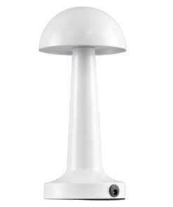 GloboStar® COCO 76508 Επαναφορτιζόμενο Επιτραπέζιο Φωτιστικό Πορτατίφ LED 1.5W 105lm 120° DC 5V IP44 Θερμό Λευκό 2700K Dimmable Λευκό Αλουμίνιο - Μ10 x Π10 x Υ22cm - 2 Xρόνια Εγγύηση