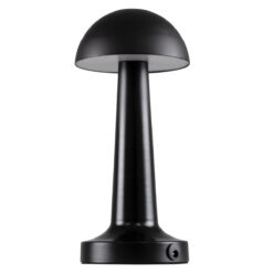 GloboStar® COCO 76509 Επαναφορτιζόμενο Επιτραπέζιο Φωτιστικό Πορτατίφ LED 1.5W 105lm 120° DC 5V IP44 Θερμό Λευκό 2700K Dimmable Μαύρο Αλουμίνιο - Μ10 x Π10 x Υ22cm - 2 Xρόνια Εγγύηση