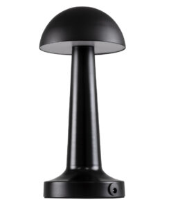 GloboStar® COCO 76509 Επαναφορτιζόμενο Επιτραπέζιο Φωτιστικό Πορτατίφ LED 1.5W 105lm 120° DC 5V IP44 Θερμό Λευκό 2700K Dimmable Μαύρο Αλουμίνιο - Μ10 x Π10 x Υ22cm - 2 Xρόνια Εγγύηση