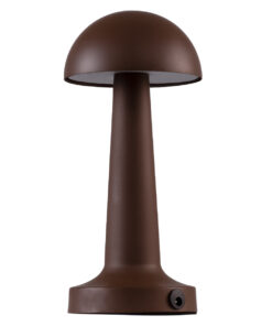 GloboStar® COCO 76513 Επαναφορτιζόμενο Επιτραπέζιο Φωτιστικό Πορτατίφ LED 1.5W 105lm 120° DC 5V IP44 Θερμό Λευκό 2700K Dimmable Καφέ Αλουμίνιο - Μ10 x Π10 x Υ22cm - 2 Xρόνια Εγγύηση