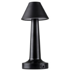 GloboStar® MOLLY 76515 Επαναφορτιζόμενο Επιτραπέζιο Φωτιστικό Πορτατίφ LED 1.5W 105lm 120° DC 5V IP44 Θερμό Λευκό 2700K Dimmable Μαύρο Αλουμίνιο - Μ10 x Π10 x Υ23cm - 2 Xρόνια Εγγύηση