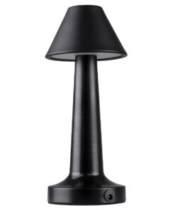 GloboStar® MOLLY 76515 Επαναφορτιζόμενο Επιτραπέζιο Φωτιστικό Πορτατίφ LED 1.5W 105lm 120° DC 5V IP44 Θερμό Λευκό 2700K Dimmable Μαύρο Αλουμίνιο - Μ10 x Π10 x Υ23cm - 2 Xρόνια Εγγύηση