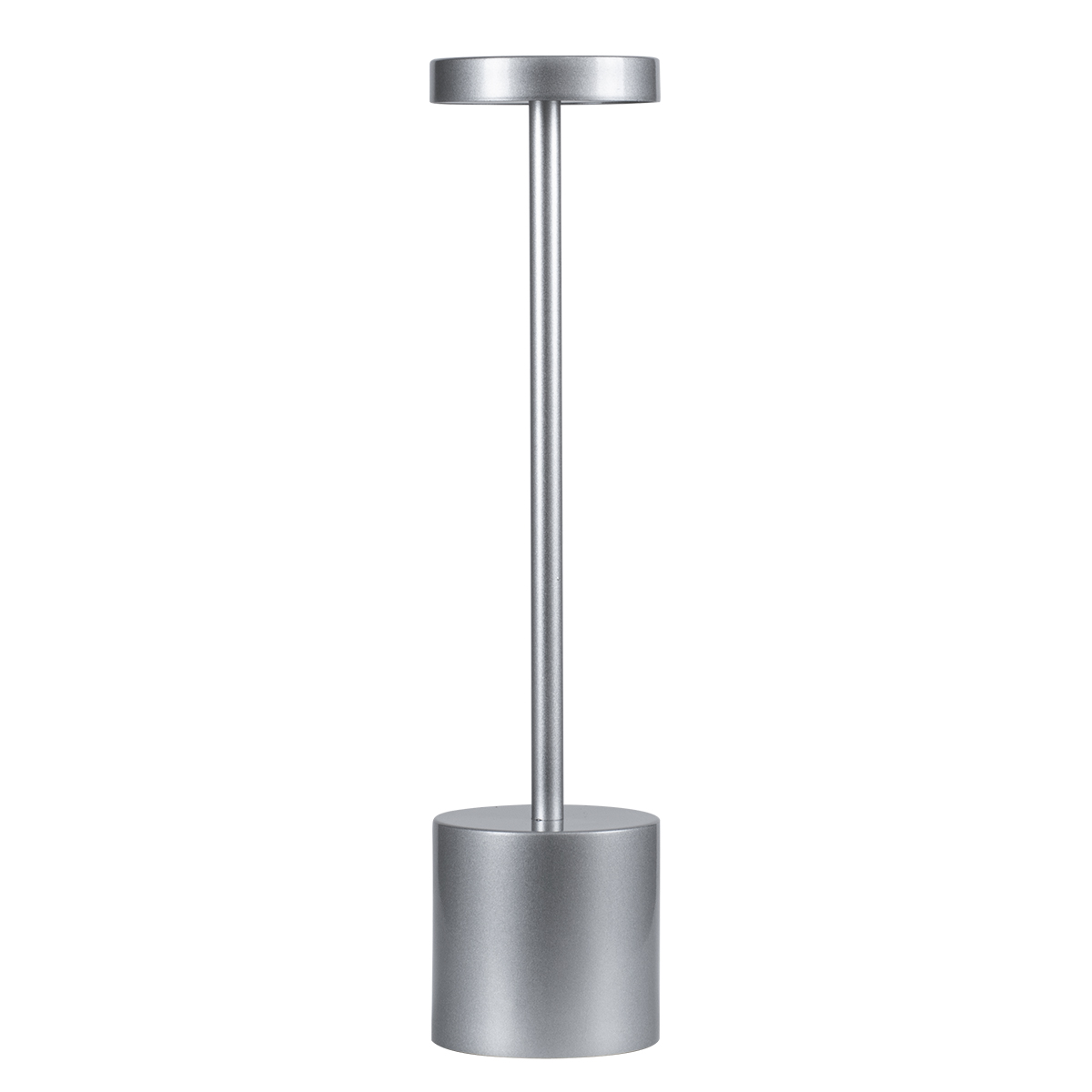GloboStar® JOJO 76521 Επαναφορτιζόμενο Επιτραπέζιο Φωτιστικό Πορτατίφ LED 1.5W 105lm 120° DC 5V IP44 CCT Ultra Θερμό 1500K - Φυσικό Λευκό 4500K - Ψυχρό Λευκό 6000K Dimmable Ασημί Αλουμίνιο - Μ8 x Π8 x Υ34cm - 2 Χρόνια Εγγύηση - Image 4