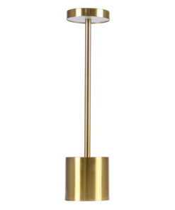 GLOBOSTAR® JOJO 76523 Μοντέρνο Επιτραπέζιο Φωτιστικό LED 1.5W 105lm 120° DC 5V με USB με Επαναφορτιζόμενη Μπαταρία Li-ion 3.7V 1800mAh IP44 Ρυθμιζόμενο Λευκό CCT με Αφή 1500K/4500K/6000K Dimmable - Lumileds SMD Chip - Χρυσό - Μ8 x Π8 x Υ34cm - 2 Χρόνια Εγγύηση