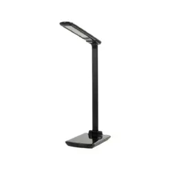 GLOBOSTAR® ONO 76533 Μοντέρνο Επιτραπέζιο Φωτιστικό Γραφείου με Ασύρματη Φόρτιση 10W 2A LED 3.5W 350lm 90° DC 5V με USB-C IP20 Ρυθμιζόμενο Λευκό CCT με Αφή 2700K/4500K/6000K Dimmable - Sanan SMD Chip - Μαύρο - Μ18 x Π12 x Υ36cm - 2 Χρόνια Εγγύηση